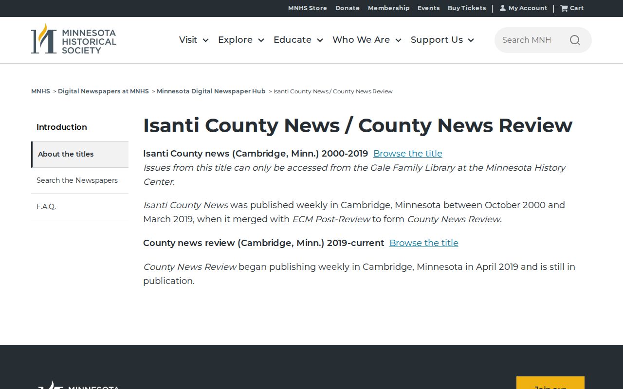 Isanti County crime news archive record source